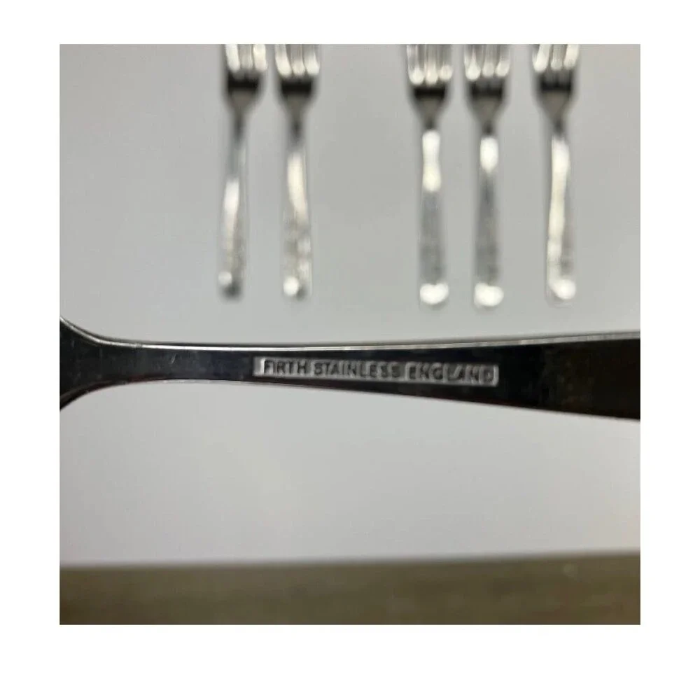 12 Pc Set Firth Stainless England 6 Cake Spoons & 6 Cake Forks by John Mason